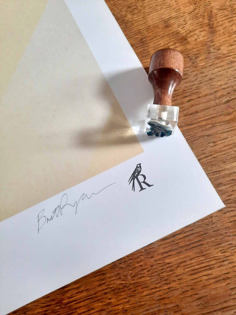 Image of the signature stamp applied to each of Brett Ryder's Giclee Print